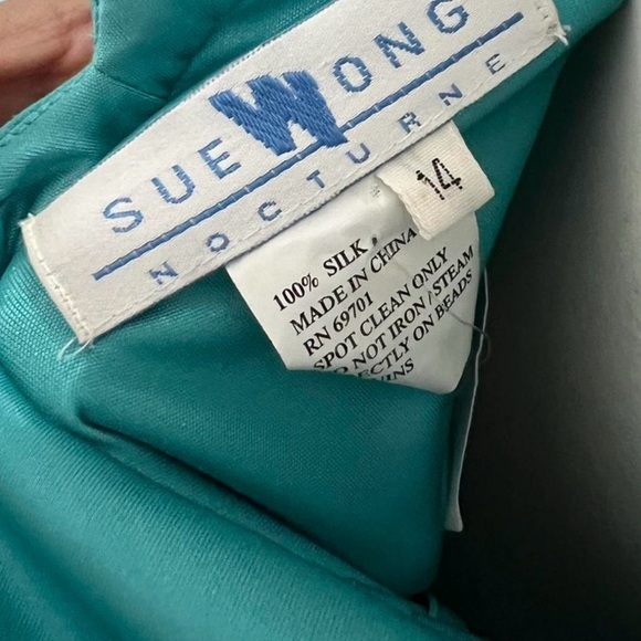 Sue Wong Turquoise Layered Dress - Picture 6 of 7